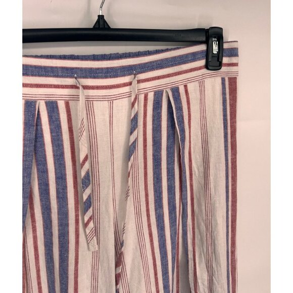 EXPRESS Womens High Waisted Striped Linen-Blend Split Leg Pants Size Large - Picture 3 of 7